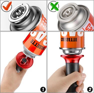 Фламбер (кухонний пальник) Royouzi з блокуванням безпеки, регульований, наповнюваний. Підходить для крем-брюле, грилю, приготування їжі, кемпінгу (червоний)