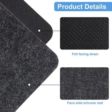 Термостійкі підкладки під кавомашину, мікрохвильову піч, тостер, фритюрницю (2 шт., 30x45 см, чорний)