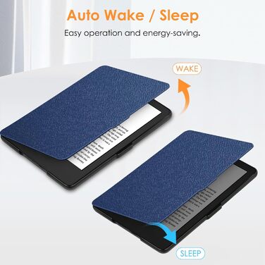 Чохол Fintie для Kindle 6 (11 покоління) 2024/2022 з авто-функцією сну/пробудження, океанський мармур (темно-синій)