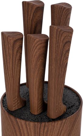 Набір ножів Karl Hausmann 5 предметів: ніжний блок, кухонні ножі з нержавіючої сталі (колір: коричневий)