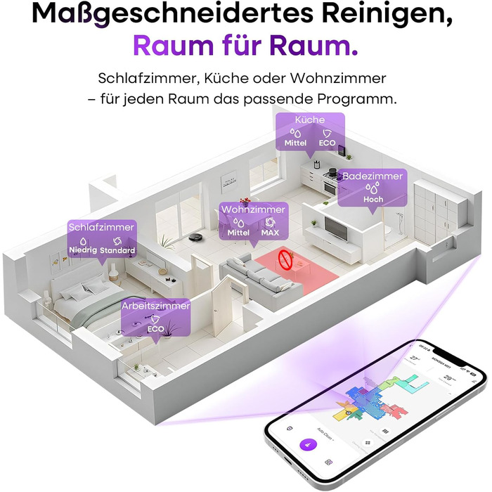 Робот-пилосос MONSGA з функцією миття, потужність 5000Pa, час роботи 180 хв, система захисту від спутання, навігація LiDAR, для килима, шерсті тварин, керування через додаток та пульт (чорний)