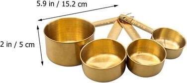 5-Piece Stainless Steel Measuring Spoons, Micro Scoop for Dry Food, Micro Spoon, Coffee Spoon, Measuring, Magnetic Measuring Spoons, Teaspoons, Golden Stainless Steel, 4 Pieces * 5