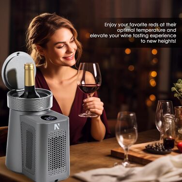 NEWTRY Електричний охолоджувач вина, для 750мл пляшок, з кабелем, для дегустацій при низькій температурі