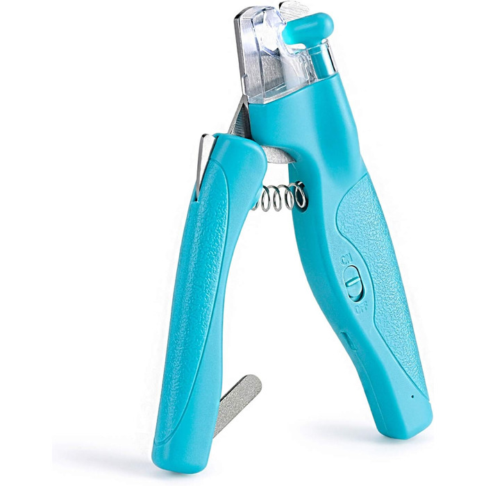 Триммер для когтів домашніх тварин з LED-підсвічуванням: для собак та котів середніх та маленьких порід. Професійний триммер для когтів з гострою клинком та безпечним білим/блакитним LED-світлом.