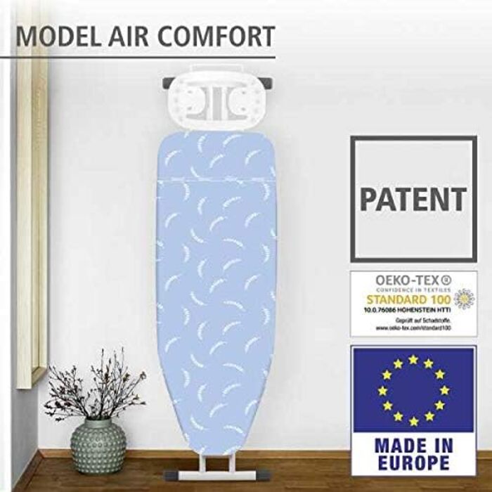 Чохол для прасувальної дошки WENKO Air Comfort M з 5-шаровою м'якою підкладкою, алюмінієвим шаром, відображенням тепла, сертифікацією Öko-Tex Standard, 2 фіксаторами, розмір до 125 x 40 см M/L