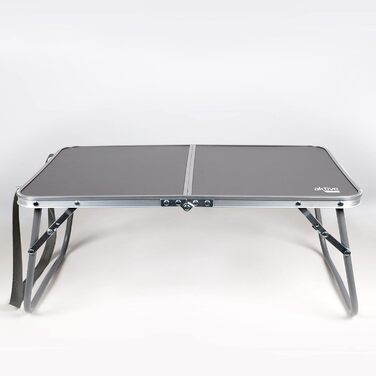 Складний стіл для кемпінгу AKTIVE, алюмінієвий, 60x40x25 см, з ручкою, антрацит. Пікніковий стіл, похідний стіл