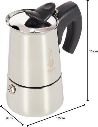 Кавоварка Bialetti Musa на 2 чашки - сталь, італійський дизайн