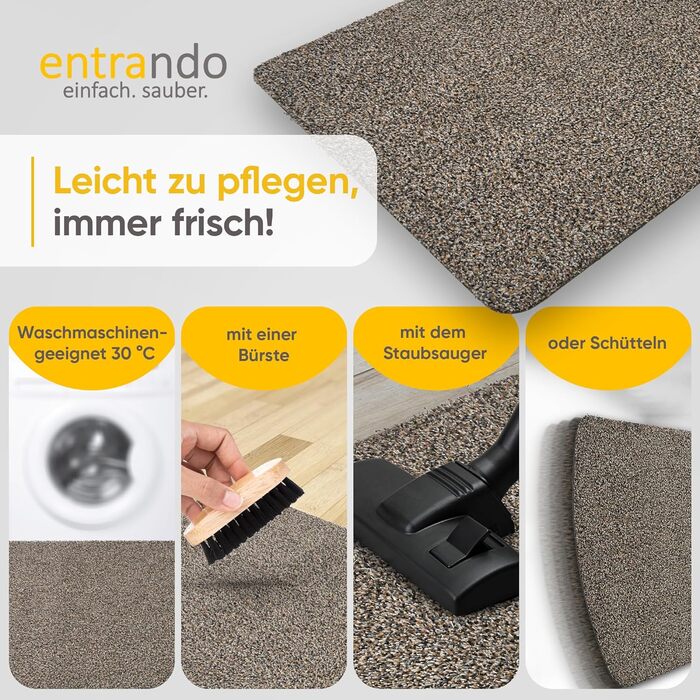 Килимок Entrando 40x60 см - бавовна, антиковзаючі, для дому та вулиці - під двері, терасу, балкон