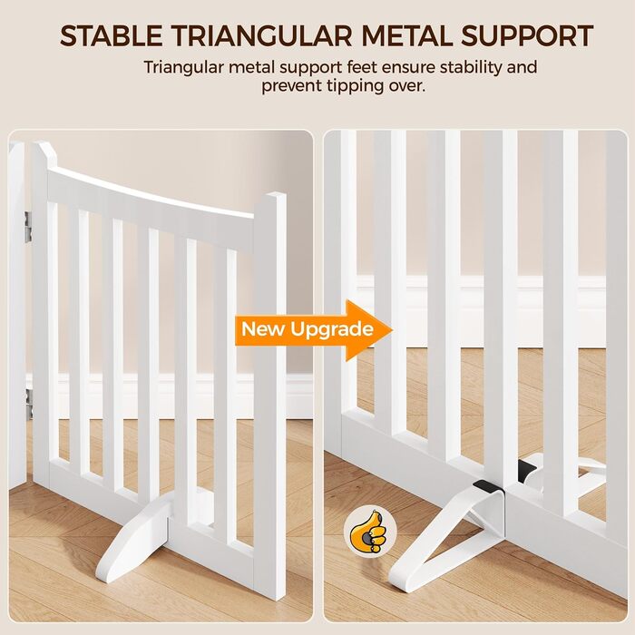 Yaheetech Freestanding Dog Gate - 4 Panel Pet Barrier, 60.5 x 201.5 cm - White