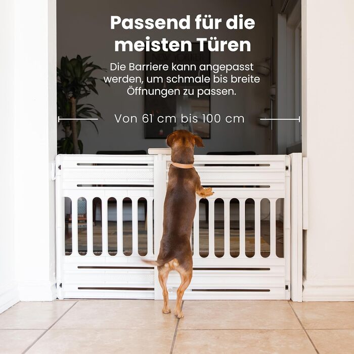 Захисний бар'єр для тварин Iris Ohyama PBR-600, пластиковий, без свердління, білий/кремовий, L64 x B61 x H5 см