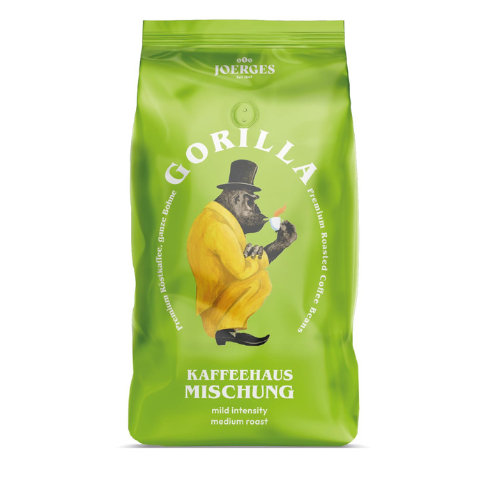 Кава в зернах Joerges GORILLA Super Bar Crema, темне обсмаження (шоколад, горіхи), 1 кг