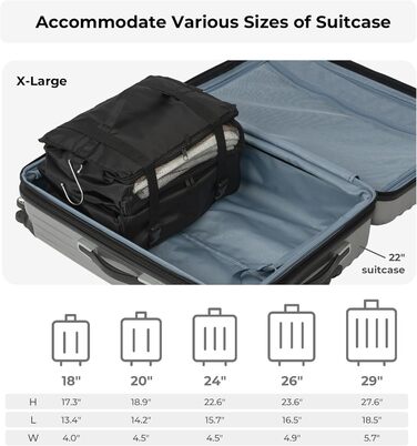 Настінна полиця-органайзер з тканини GRANNY SAYS з 3 відділеннями, для подорожей, чорна (середній)