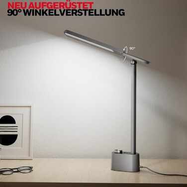 LED-лампа Honeywell H01 Pro Sunturalux™ з USB A+C, регульована яскравість, 3 режими, для дому, офісу та читання (сіра)