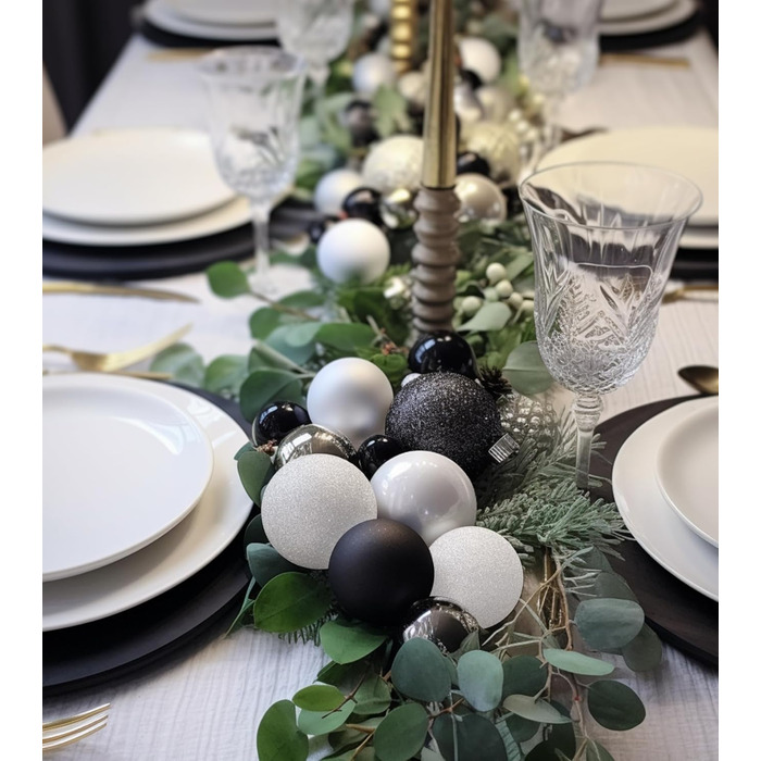 36 блакитних новорічних кулі для прикраси ялинки, 6 см, святкова декорaція