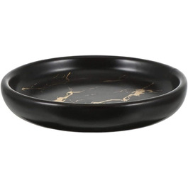 Керамічна мильниця FülleMore з ефектом мармуру, чорна, 11.2x2.2 см