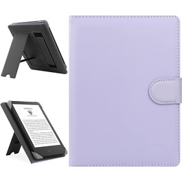 Чохол для Kindle Paperwhite/Kobo Clara HD/Pocketbook/Tolino/Sony E-Reader (6-6.8 дюймів), шкіряний, з підставкою, фіолетовий