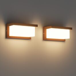 Klighten LED Outdoor Wall Light, IP65 Waterproof Outdoor Wall Light, 3000K, Rectangular Wall Light for Indoor and Outdoor Use, Patio, Garden and More. (Rust-Red-Long, 2 Pack)