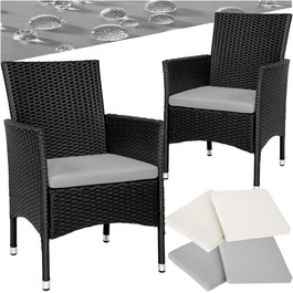 Tectake 2-Piece Poly Rattan Garden Chair Set