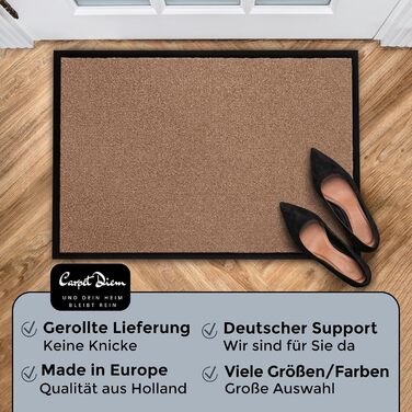 Килимок для дому Carpet Diem, 60x80 см, бежевий - для входу, антиковзаюча, для дому та вулиці