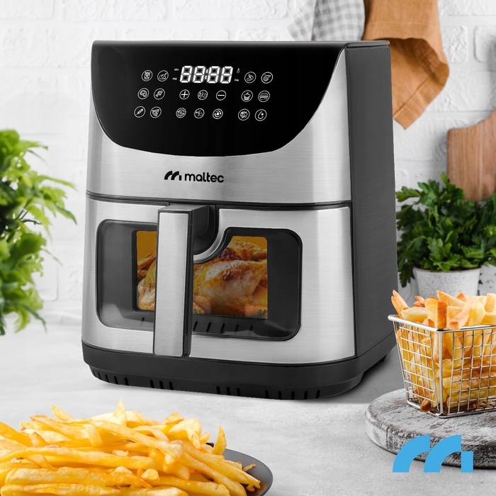 Аерофритюрниця Air Fryer з вікном, 9л, 1800Вт — Потужна безнамастильна фритюрниця