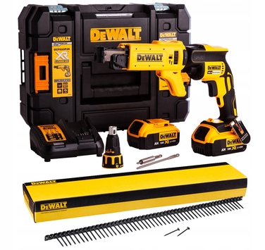 Гіпсокартонний шурупокрут DEWALT 18V DCF620P2K з 2 АКБ по 5.0Аг та кейсом TSTAK
