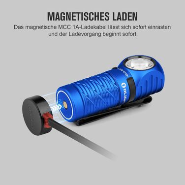 OLIGHT Perun 2 Mini LED Headlamp 1100 Lumens 150 Meters, USB Rechargeable EDC Flashlight with Red Light, 5 Light Modes Waterproof Headlamp with Headband for Camping, Emergencies (Blue, Cold White)