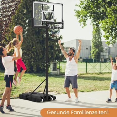 COSTWAY Adjustable Height Basketball Hoop System - Outdoor Mobile Basketball Stand with Wheels & Weight Bag (125-305cm)