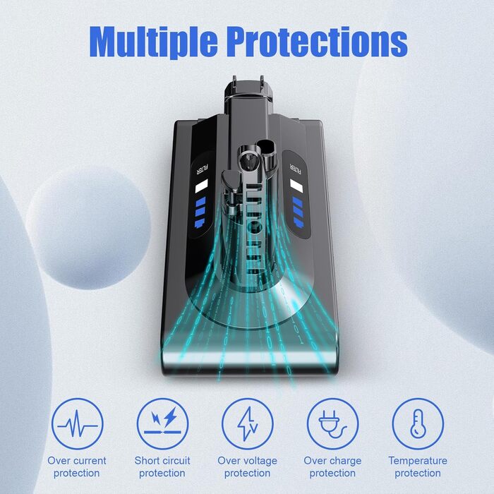 Запасний акумулятор Rapthor V10 для пилососів Dyson V10 (75,6Wh, 25,2V) - сумісний з V10 Absolute, Animal, Total Clean, Cyclone