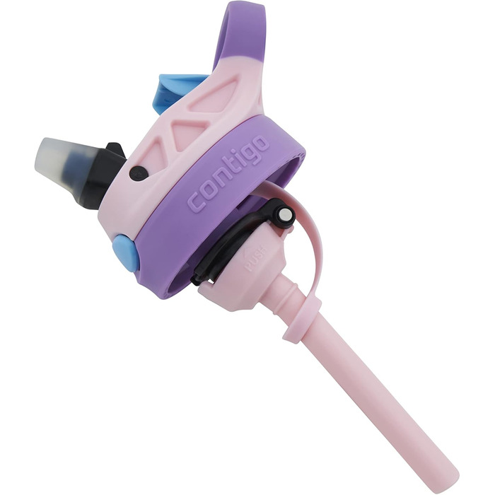 Contigo Kinder Trinkflasche Easy Clean Autospout with Straw, BPA-free durable water bottle, 100% leak-proof, easy to clean, ideal for daycare, kindergarten, school, and sports, 420 ml (Strawbery Shakes, Plastic)