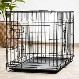 Складана переносна собача будка ZooPrinz з міцного металу – клітка для собак з 2 дверцятами, піддон, ручка для перенесення, 4 розміри (77,5 x 48,5 x 55,5 см)