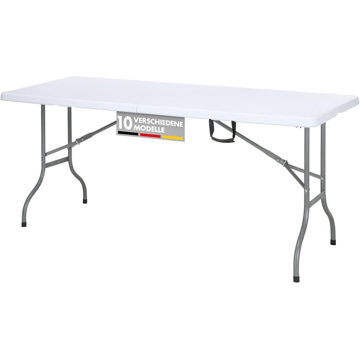 Складаний садовий стіл-буфет Floordirekt Akita 183x76 см з ручкою для перенесення - для тераси, балкона, кемпінгу