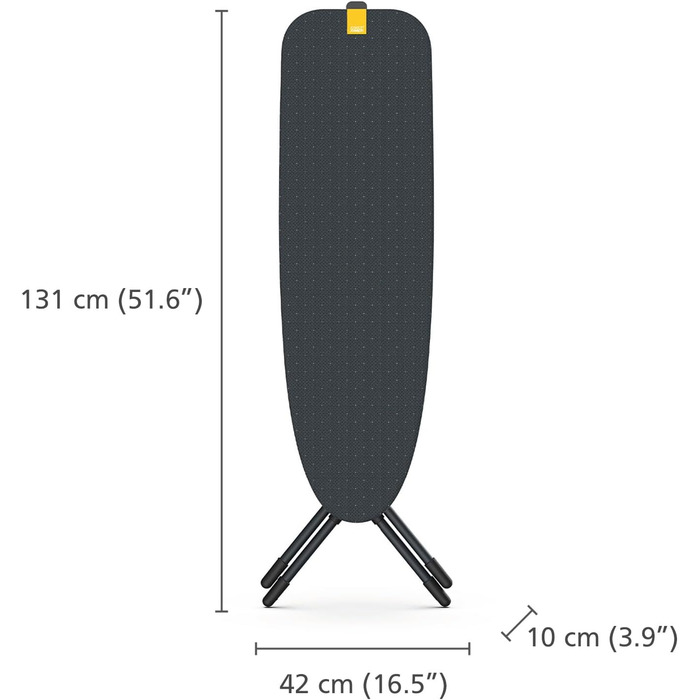 Гладильна дошка Joseph Joseph Glide 135 x 45 см з регулюванням висоти та стійкою до нагрівання поверхнею для прасування, зручне зберігання, 4-шаровий бавовняний чохол (Plus, Чорний/Синій, 110 см)