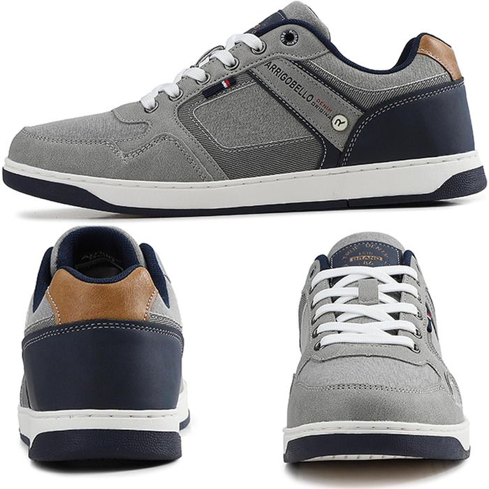 ARRIGO BELLO Кросівки для чоловіків: стильні та зручні для прогулянок та спорту. Матеріал: штучна шкіра PU. Розміри 41-46. Сірий колір (Grau004).