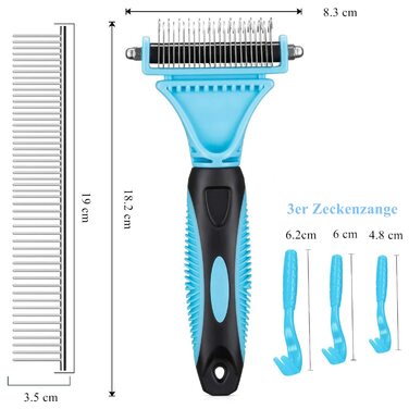 Гребінець для собак та котів, щітка для вичісування шерсті, засіб для видалення кліщів | 12+23 шт.