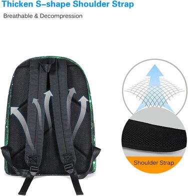 Шкільний рюкзак FANDARE Galaxy для хлопчиків та дівчаток з пеналом, 14-дюймовий відділ для ноутбука, зелений, для підлітків та дітей