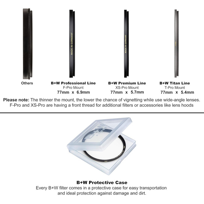 Фільтр B+W 010 UV-Haze- und Schutz-Filter T-Pro, 77 мм, MRC Nano, Titan-Finish, Ultra Slim