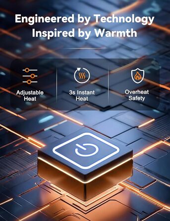 Обогревна жилетка для чоловіків та жінок, 6 зон обігріву, 3 режими температури, чорний колір, розмір S