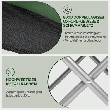 Складний кемпінговий стілець для пікніка, саду та пляжу EBK01LC02 (Зелений + Чорний)