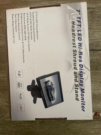 AISHICHEN 7-дюймовий TFT LCD монітор для авто, екран заднього виду для камер заднього огляду, 2 відеовходи, 12V/24V, без камери, для легкових і вантажних авто, монітор