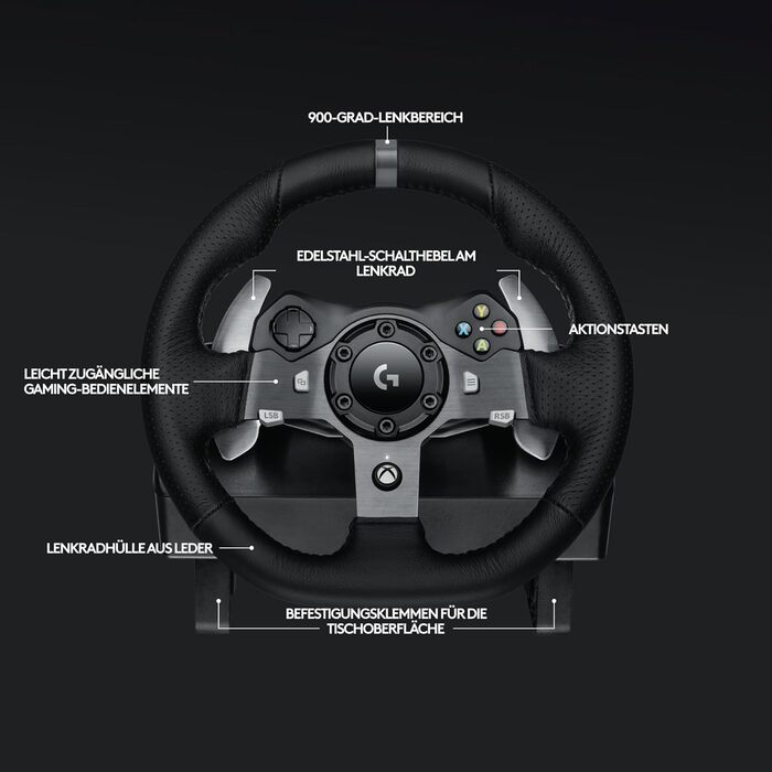 Руль Logitech G29 Driving Force з Force Feedback, 900°, шкіряне покриття, педалі з нержавіючої сталі, сумісний з PS4/PS3/PC/Mac, чорний