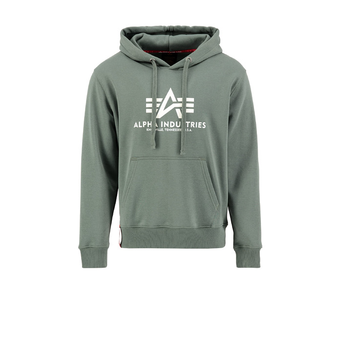 Чоловіча базова толстовка-худі Alpha Industries Basic Hoody, колір Vintage Green, розмір L