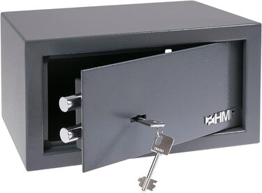 Шафа-сейф HMF 49200-11 з ключем, меблевий сейф | 31 x 17 x 25 см, антрацит