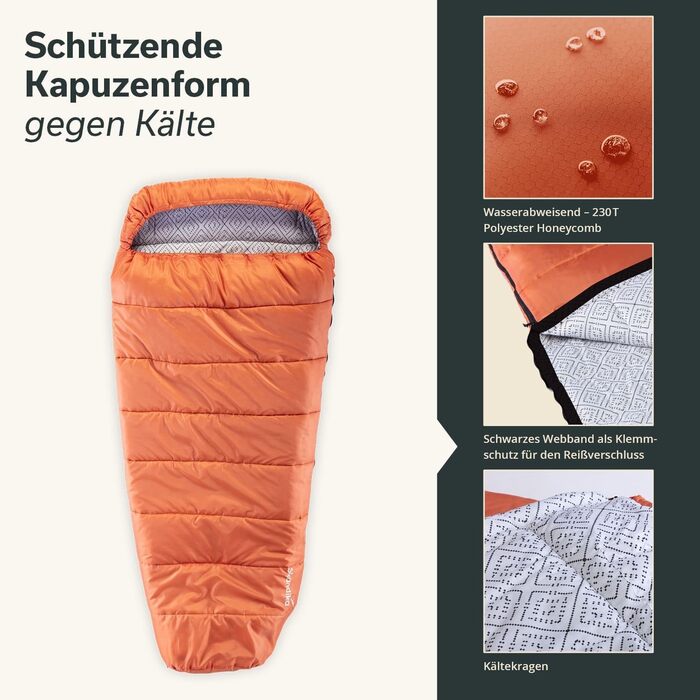 Спальний мішок Skandika Vegas XXL: теплий, для дорослих, 3 сезони, до -12°C, 220x110 см, ковдра-мішок