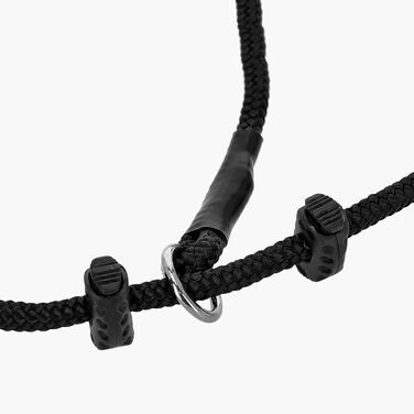 Нашийник для собак Dingo Gear, ручної роботи, міцний шнур, 2 обмежувачі, водонепроникний, для K9-тренувань, IGP, агітація, перехоплення, слухняність, чорний, L (S04049)