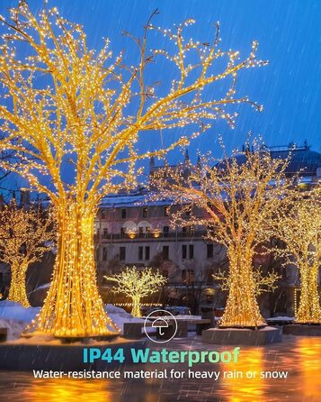 LED гірлянда на Новий Рік LEDYA 200 LED, тепле біле світло, 8 режимів, IP44, 30 м, для декору балкона, саду, огорожі, дому