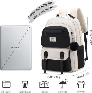 Шкільний рюкзак для дівчаток з відділенням для ноутбука 15.6