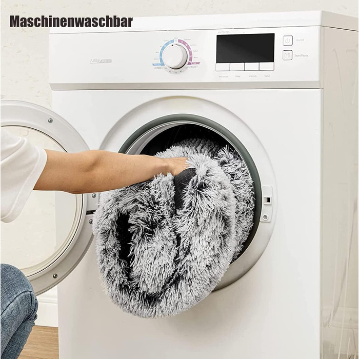 М'яке ліжко для собак SOAI, плюшеве килим для собак, корзина для собак, м'яке покриття, для середніх собак і котів (65x48 см) Бежеве