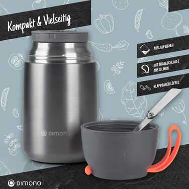 Ланч-бокс Dimono® з нержавіючої сталі, 700 мл - контейнер для їжі на виніс