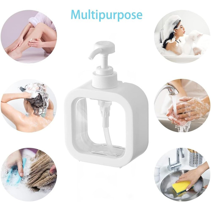 Набір дозаторів для мила та гелю для душу (2 шт, 500 мл, чорний)