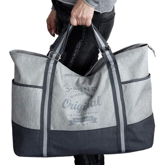 J.JONES - XXL Leisure Bag - Sports Bag - Beach Bag - Women's Shopper with Zipper